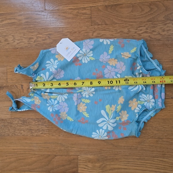LITTLE CO BY LAUREN CONRAD BABY GIRLS BLUE FLORAL SHOULDER TIE ROMPER SIZE 24 MO - Picture 12 of 12
